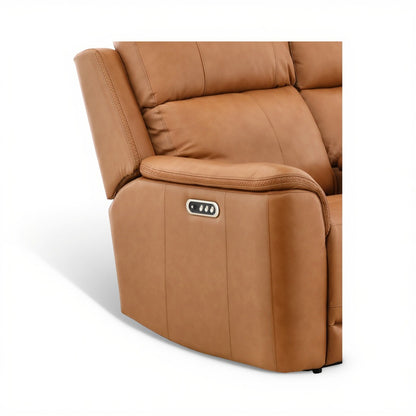 Samarah Power Leather Reclining Console Loveseat