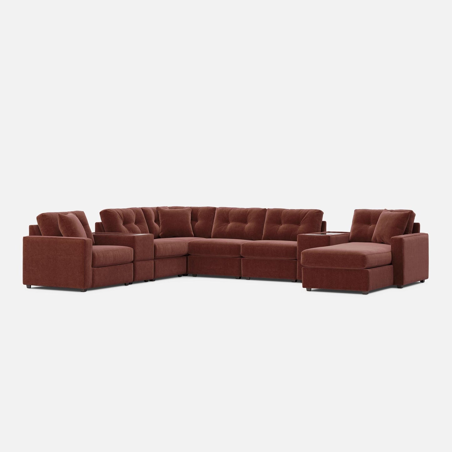 Modular One 8-Piece Sectional Chaise with E-Console