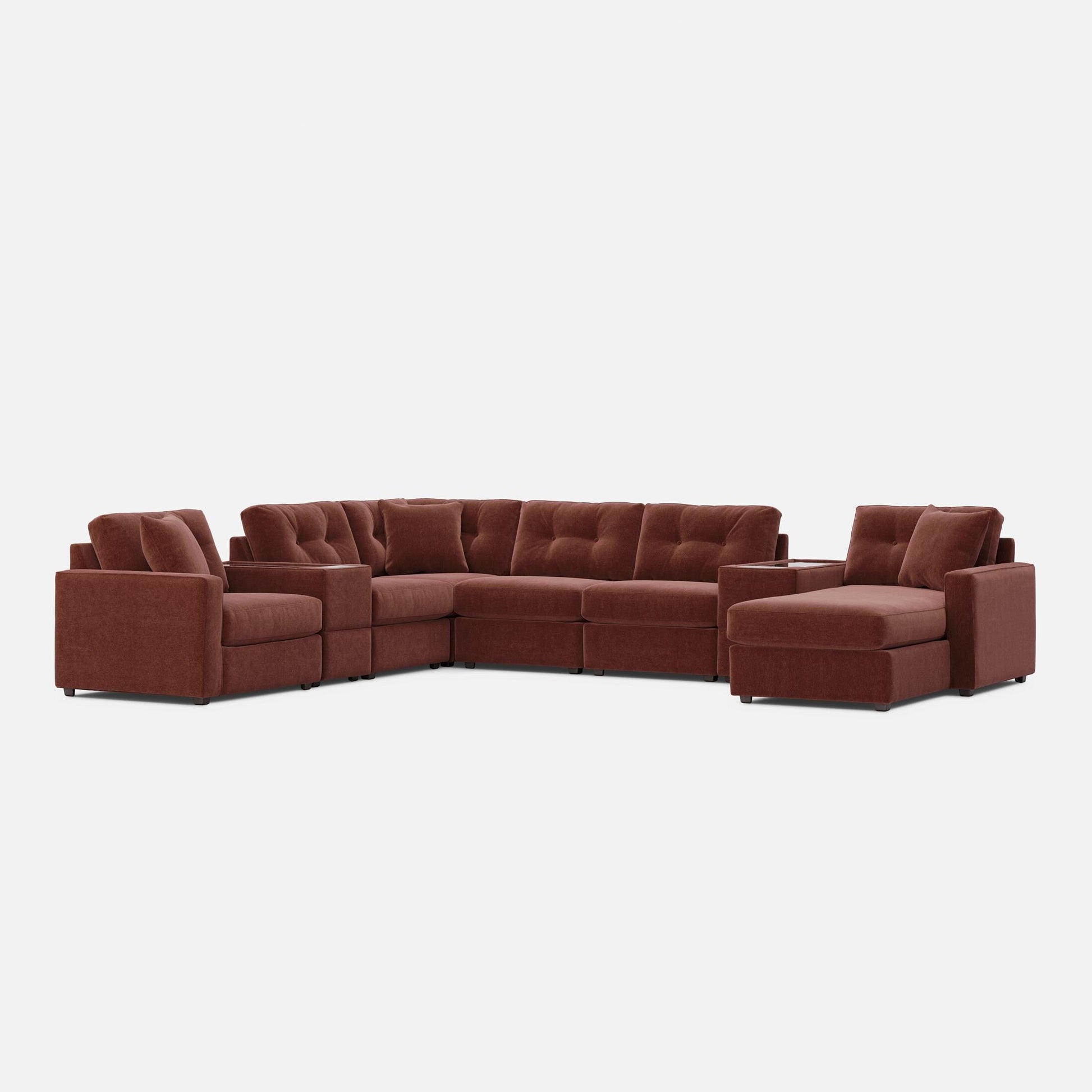 Modular One 8-Piece Sectional Chaise with E-Console