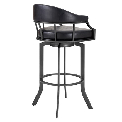 Pharaoh Swivel 30" Black Bar Stool