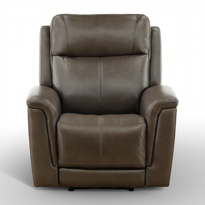 Flexsteel Trey Leather Power Recliner Grey