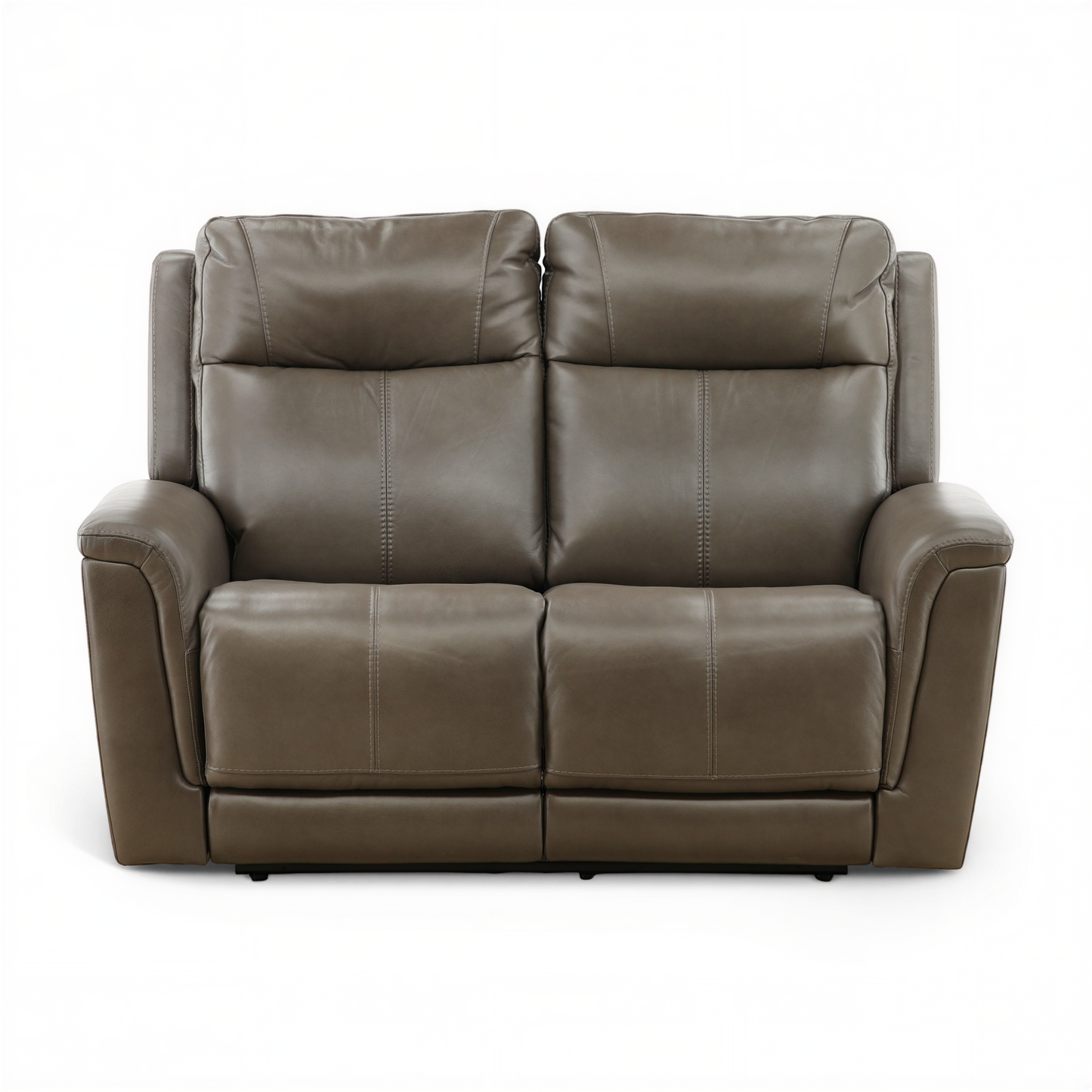 Flexsteel Trey Leather Power Reclining Loveseat Grey