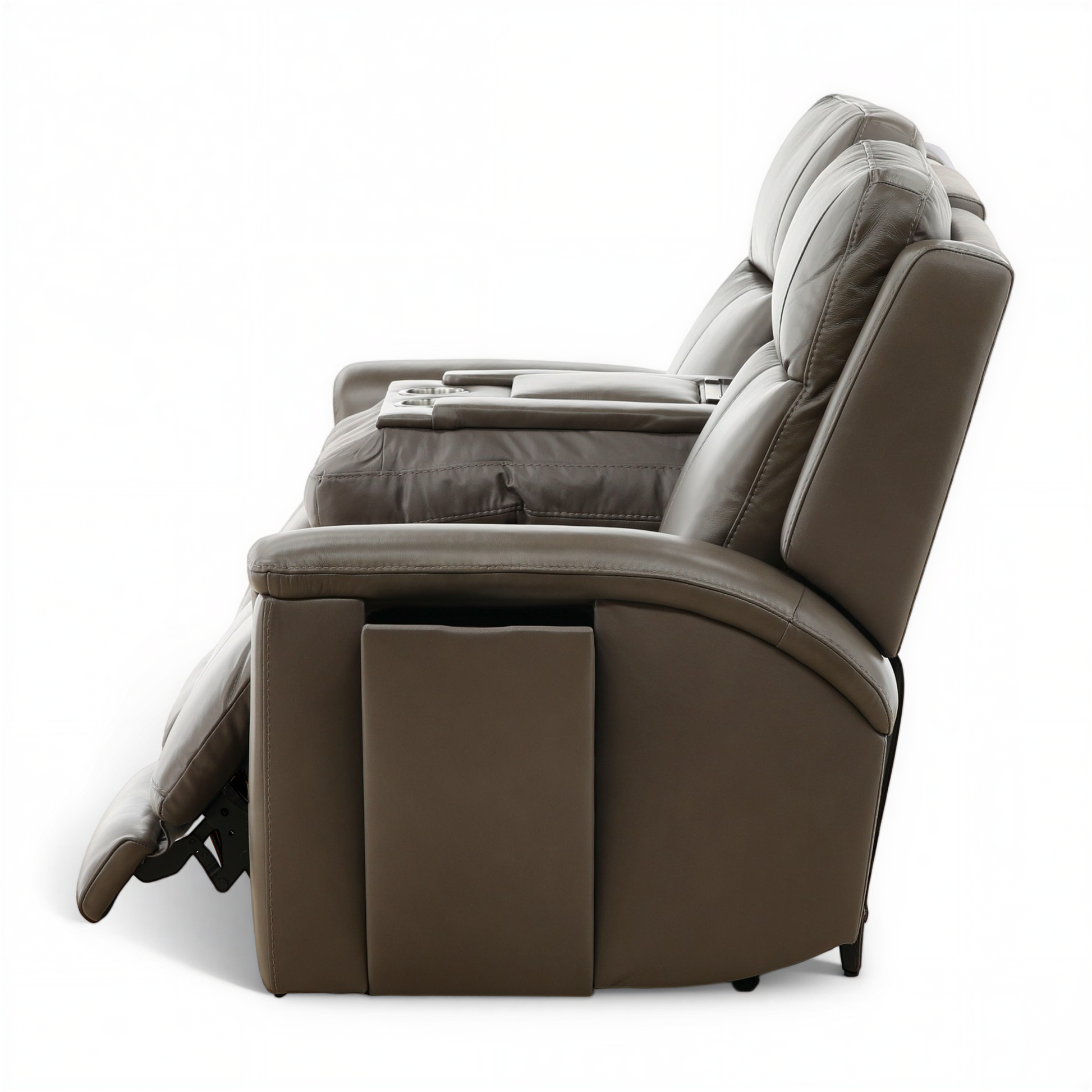 Flexsteel Trey Leather Power Reclining Sofa with Drop-Down Table