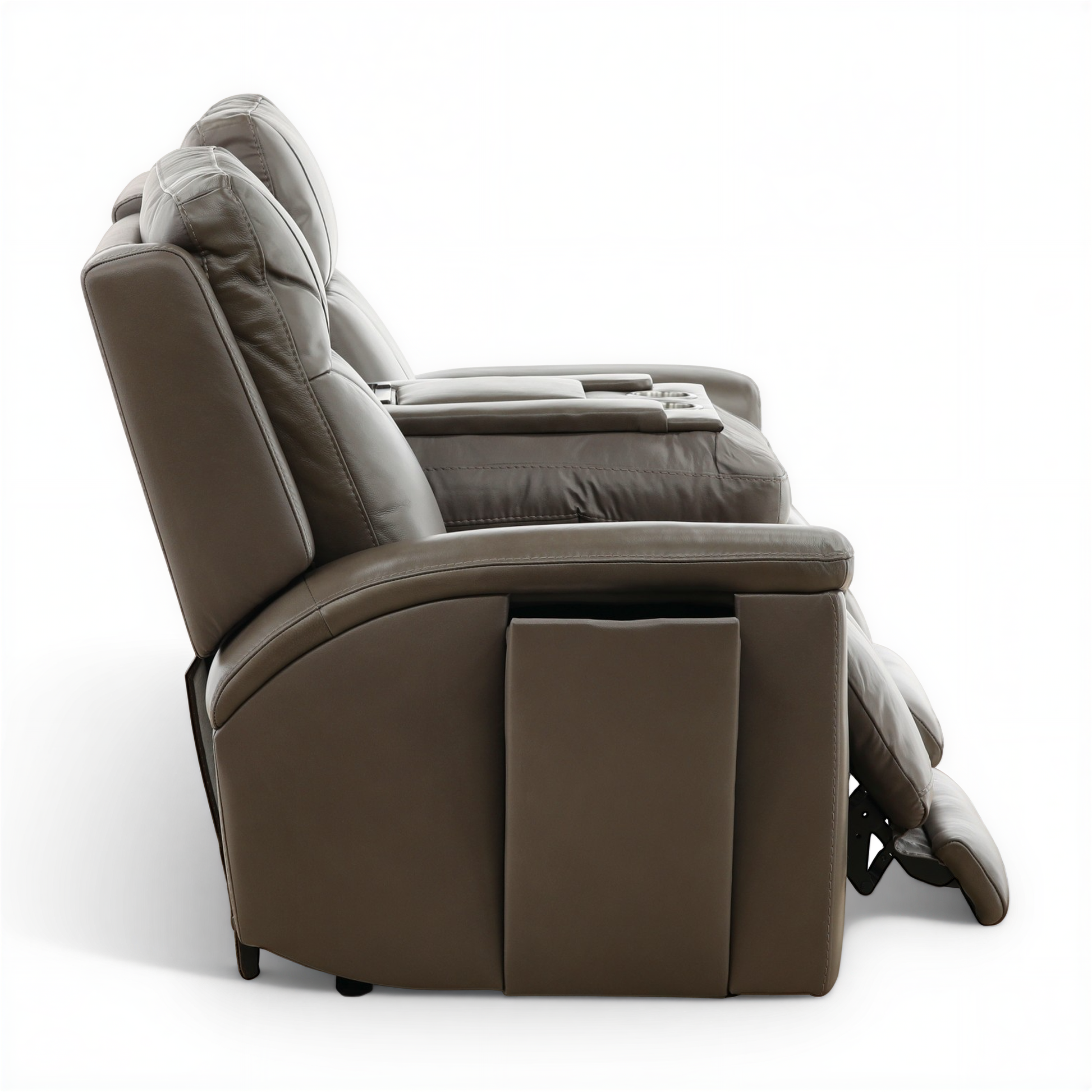Flexsteel Trey Leather Power Reclining Sofa with Drop-Down Table