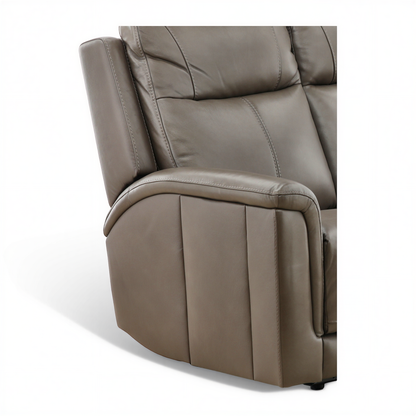 Flexsteel Trey Leather Power Reclining Sofa with Drop-Down Table
