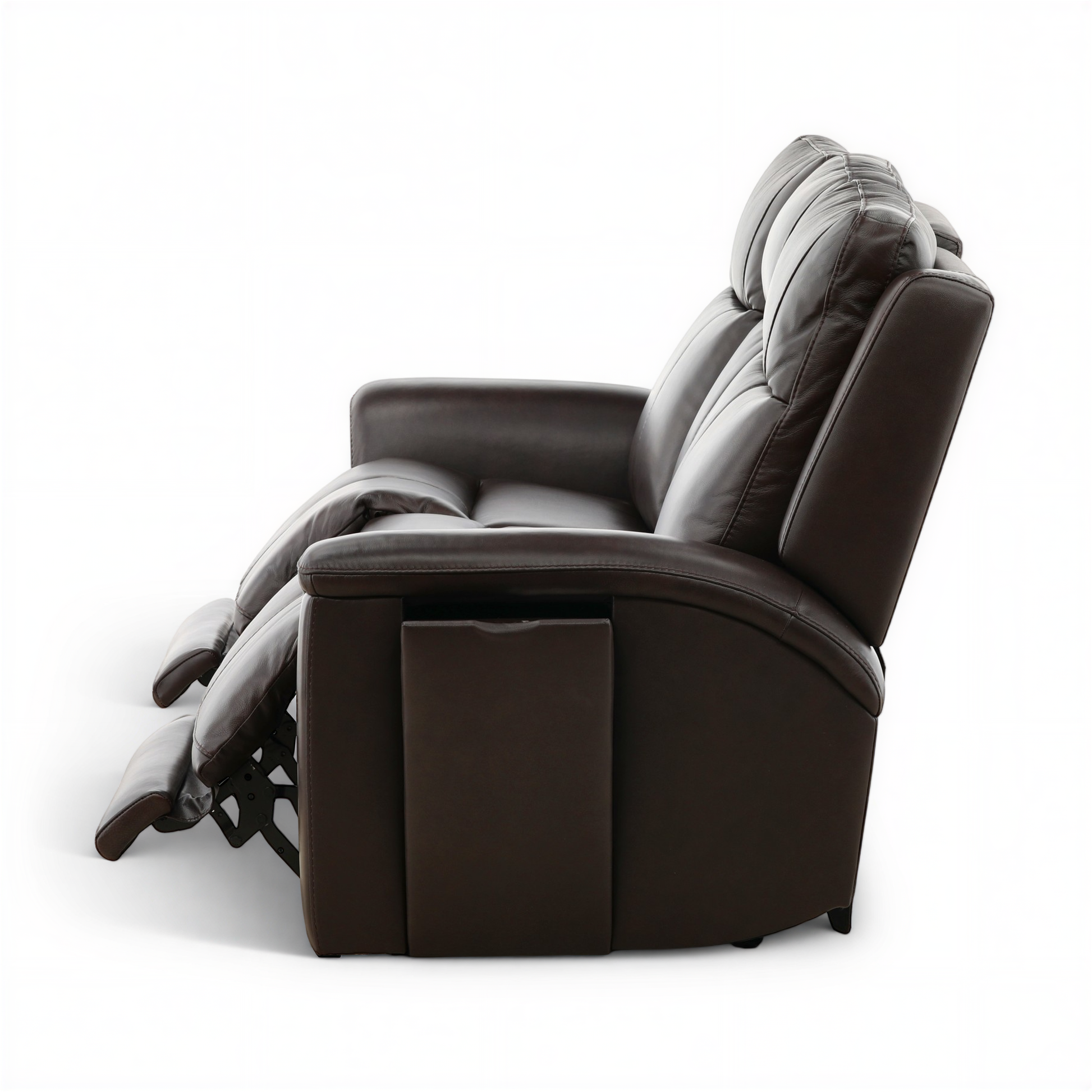 Flexsteel Trey Leather Power Reclining Sofa with Drop-Down Table