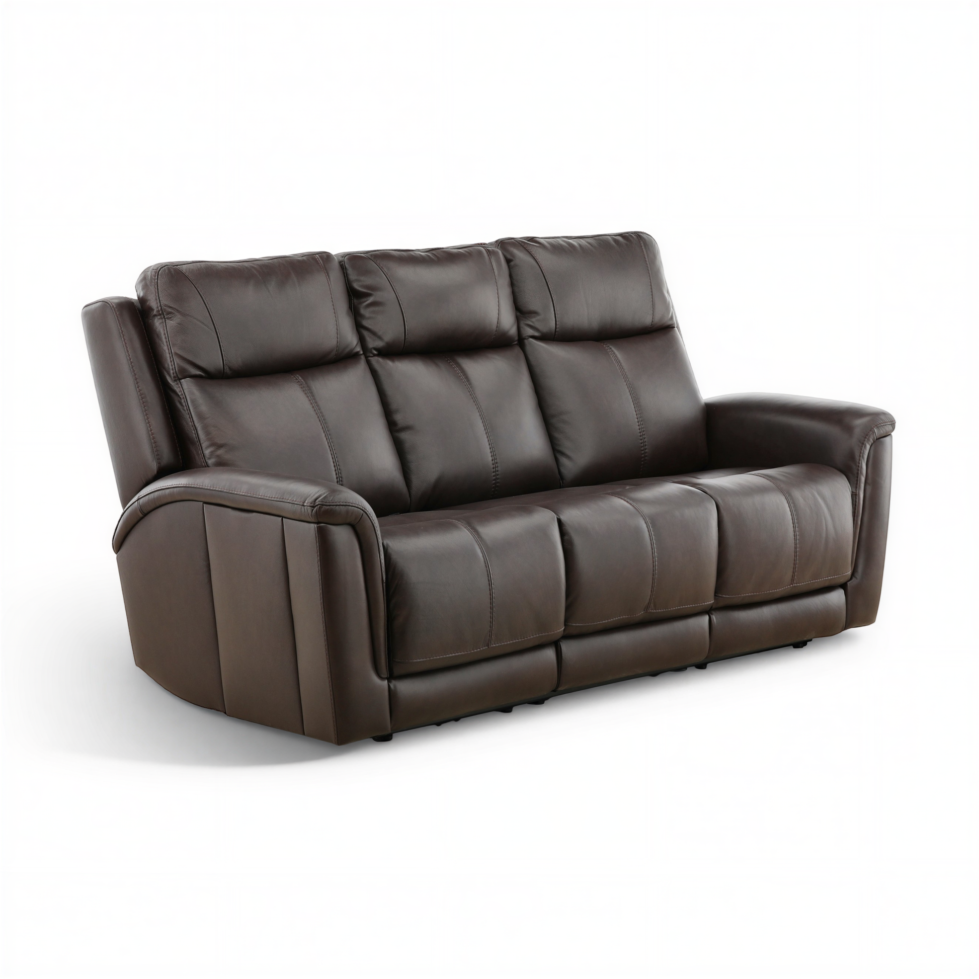 Flexsteel Trey Leather Power Reclining Sofa with Drop-Down Table