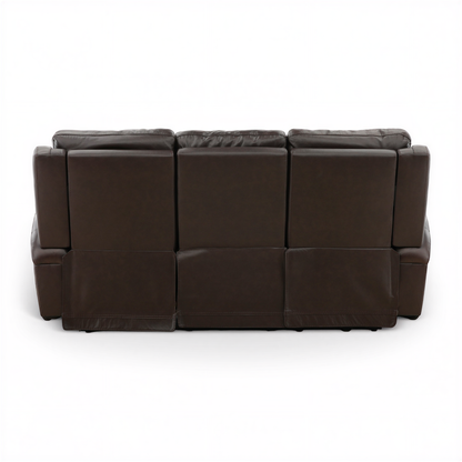 Flexsteel Trey Leather Power Reclining Sofa with Drop-Down Table