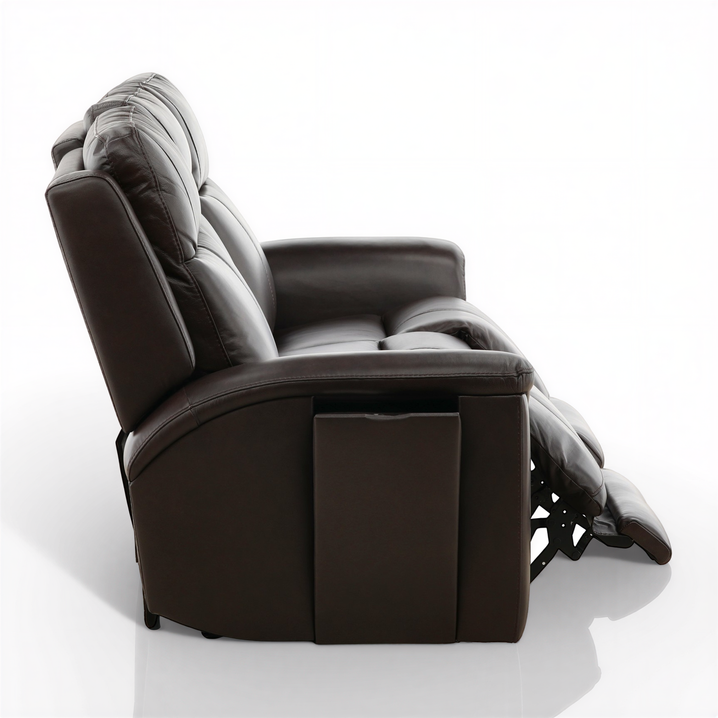 Flexsteel Trey Leather Power Reclining Sofa with Drop-Down Table