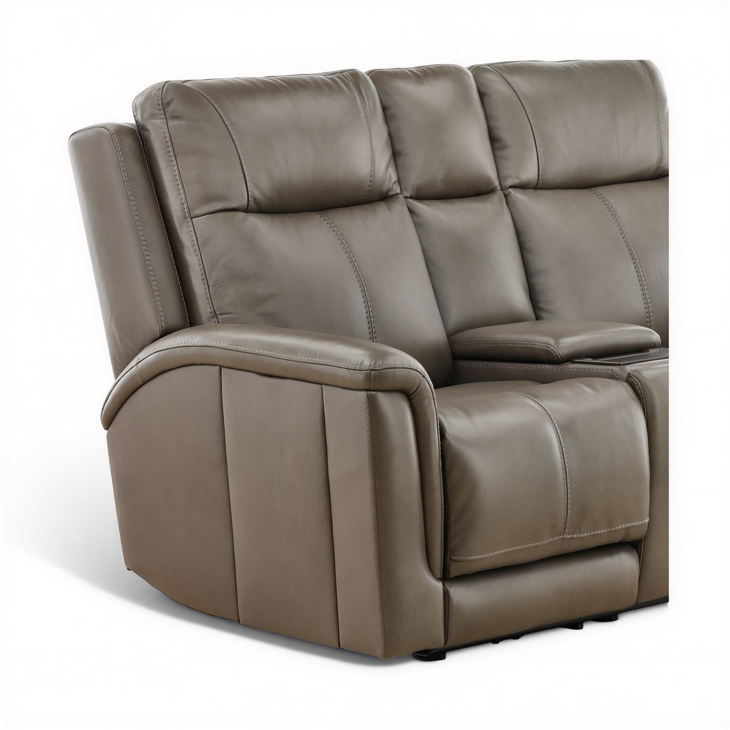 Flexsteel Trey Leather Power Reclining Console Loveseat