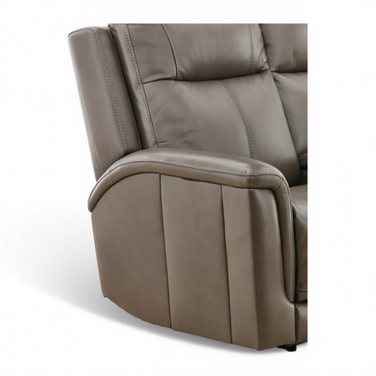 Flexsteel Trey Leather Power Reclining Console Loveseat