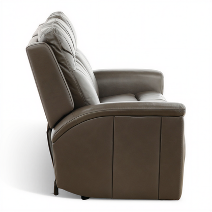 Flexsteel Trey Leather Power Reclining Console Loveseat