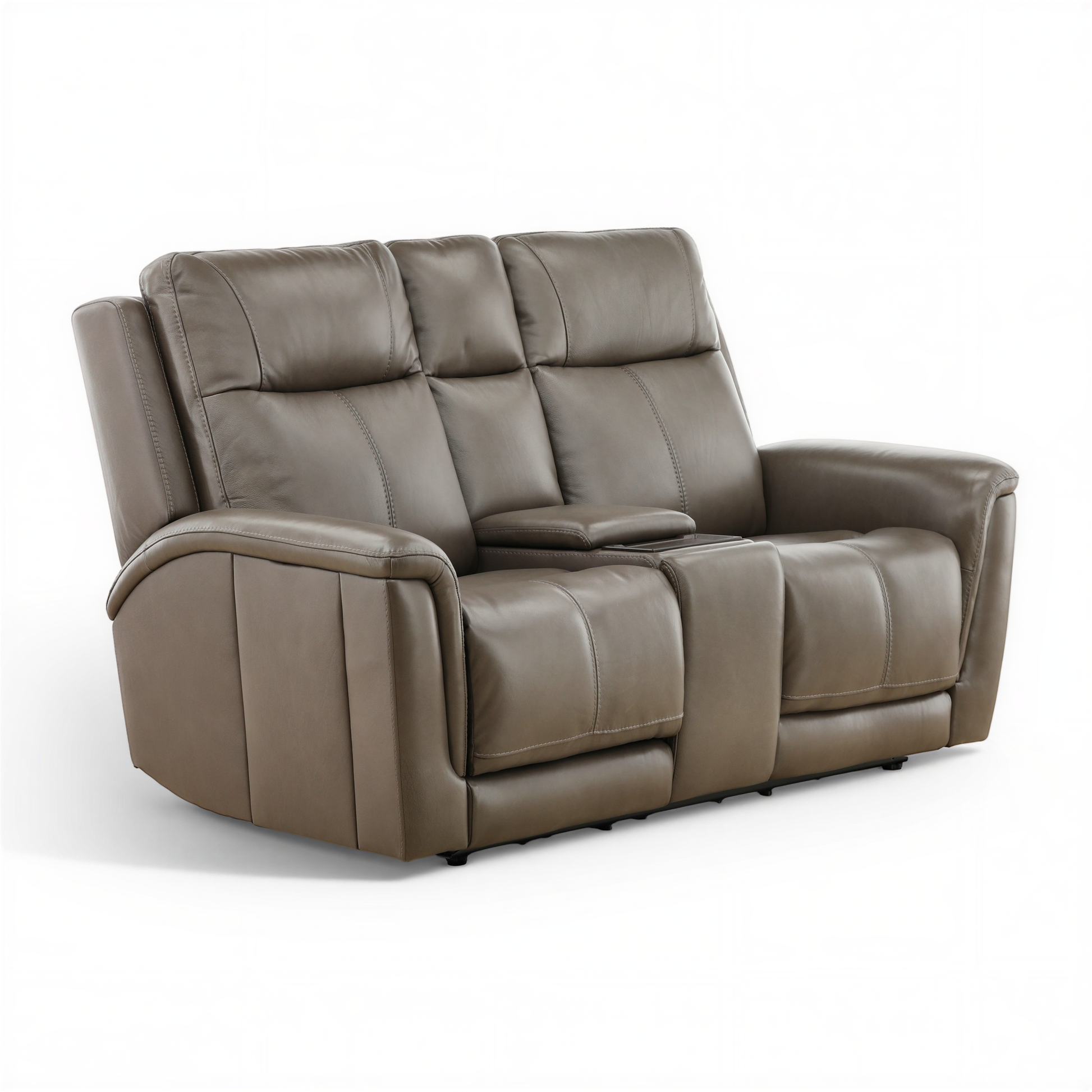 Flexsteel Trey Leather Power Reclining Console Loveseat