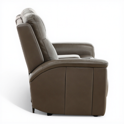 Flexsteel Trey Leather Power Reclining Console Loveseat