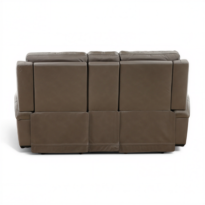 Flexsteel Trey Leather Power Reclining Console Loveseat