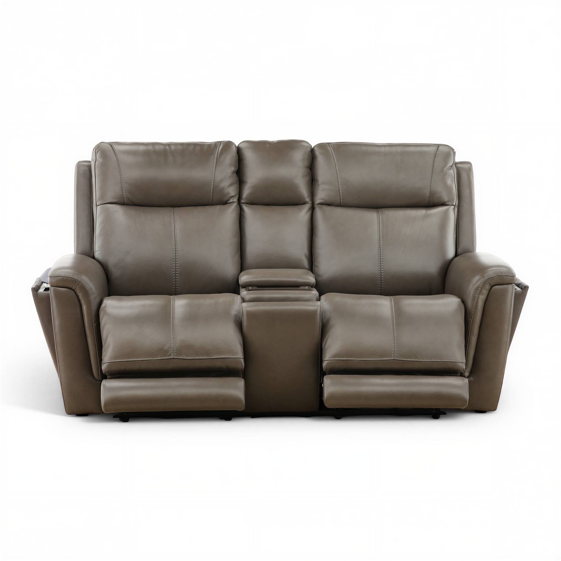 Flexsteel Trey Leather Power Reclining Console Loveseat