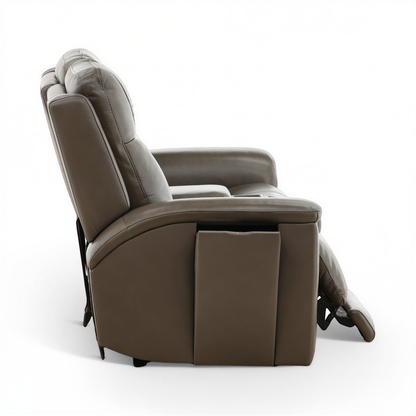 Flexsteel Trey Leather Power Reclining Console Loveseat