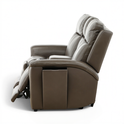 Flexsteel Trey Leather Power Reclining Console Loveseat