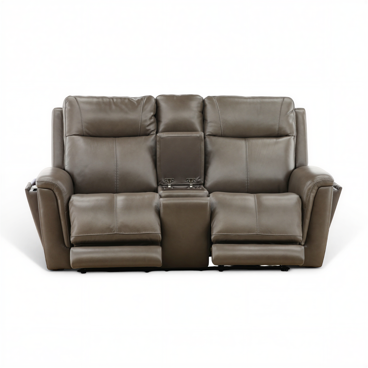 Flexsteel Trey Leather Power Reclining Console Loveseat