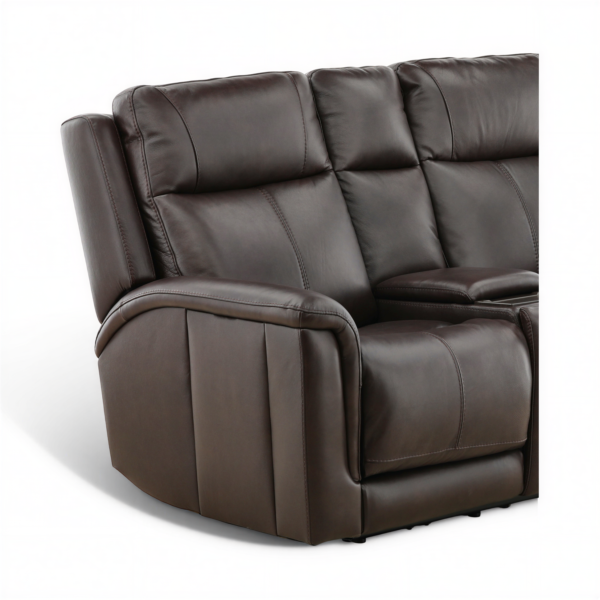 Flexsteel Trey Leather Power Reclining Console Loveseat