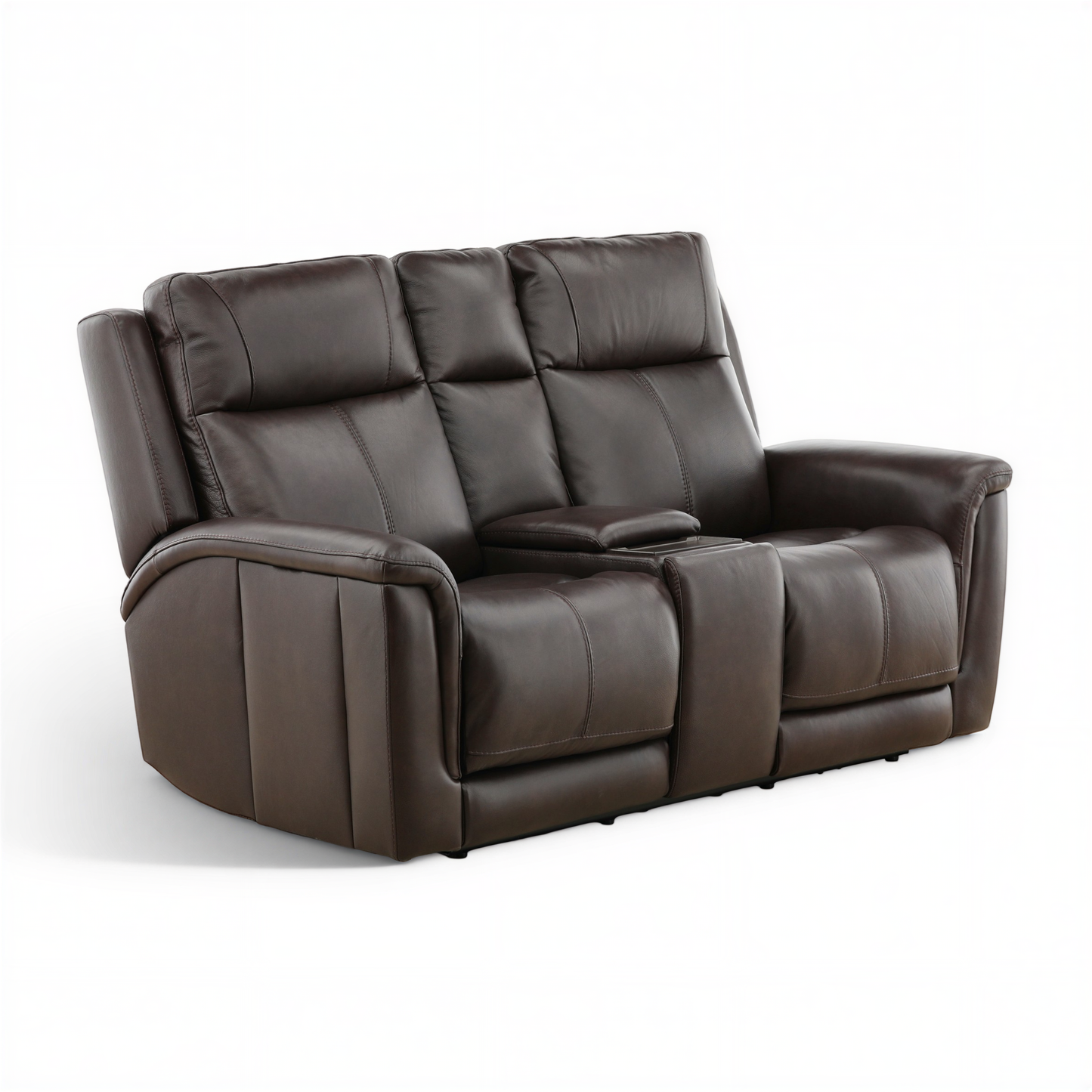 Flexsteel Trey Leather Power Reclining Console Loveseat