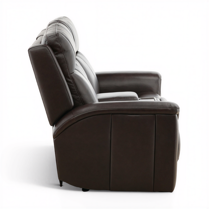 Flexsteel Trey Leather Power Reclining Console Loveseat