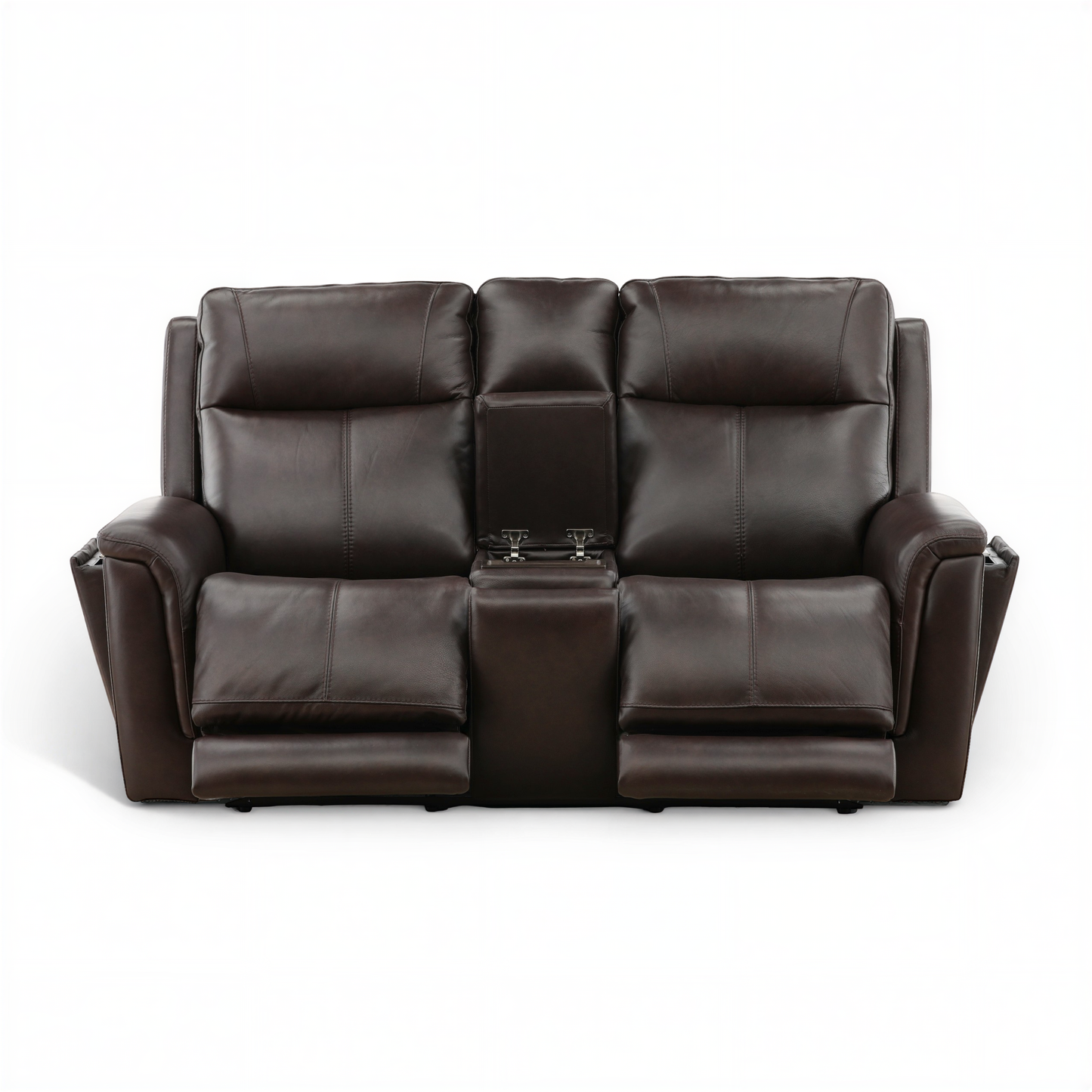 Flexsteel Trey Leather Power Reclining Console Loveseat