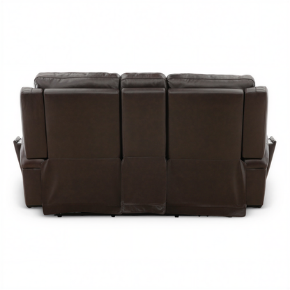 Flexsteel Trey Leather Power Reclining Console Loveseat