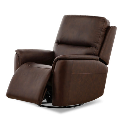 Karson Leather Power Swivel Glider Recliner