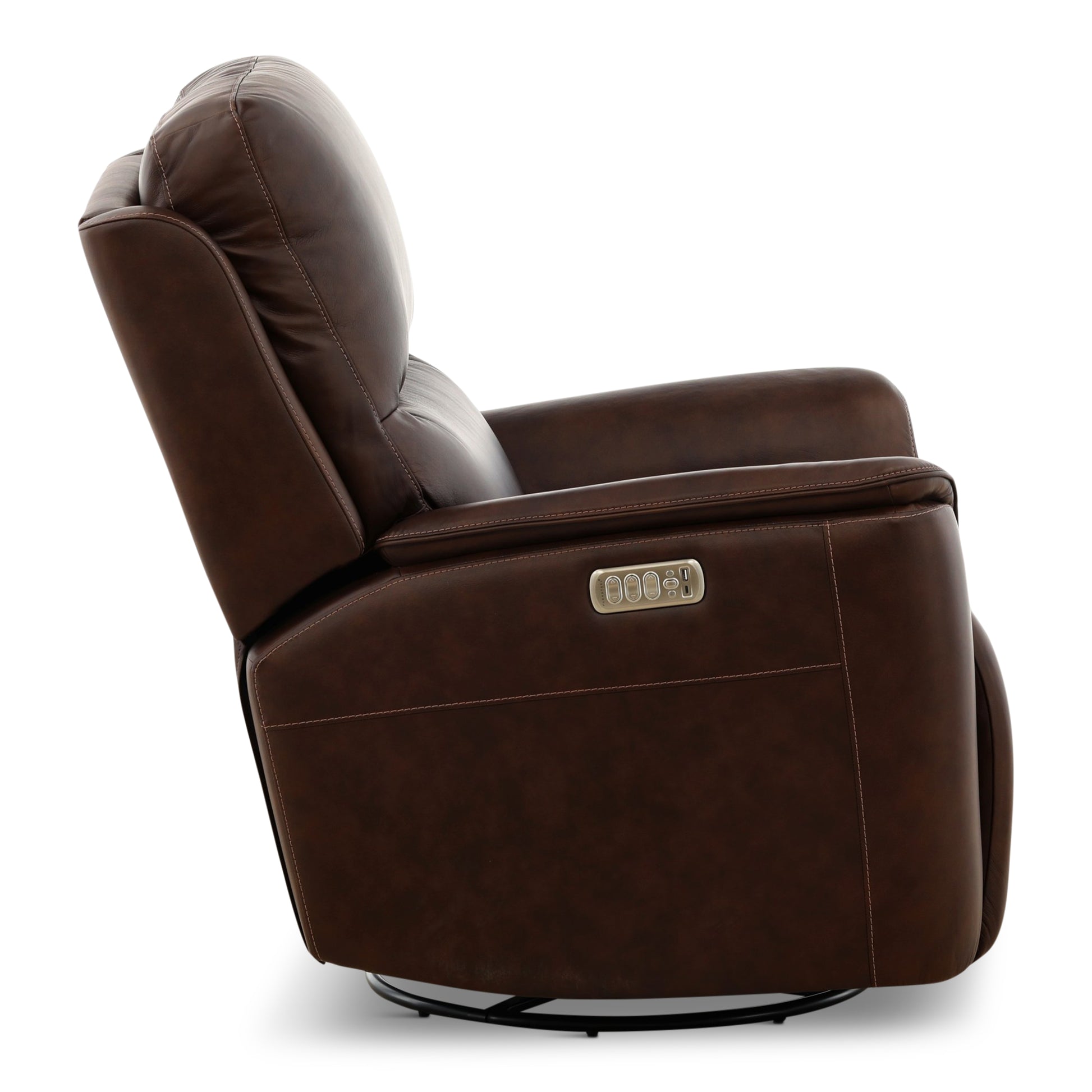 Karson Leather Power Swivel Glider Recliner