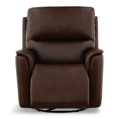 Karson Leather Power Swivel Glider Recliner