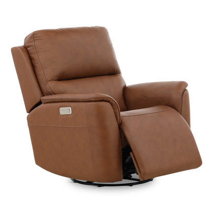 Karson Leather Power Swivel Glider Recliner