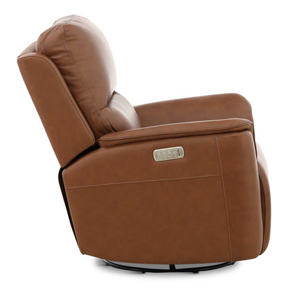 Karson Leather Power Swivel Glider Recliner