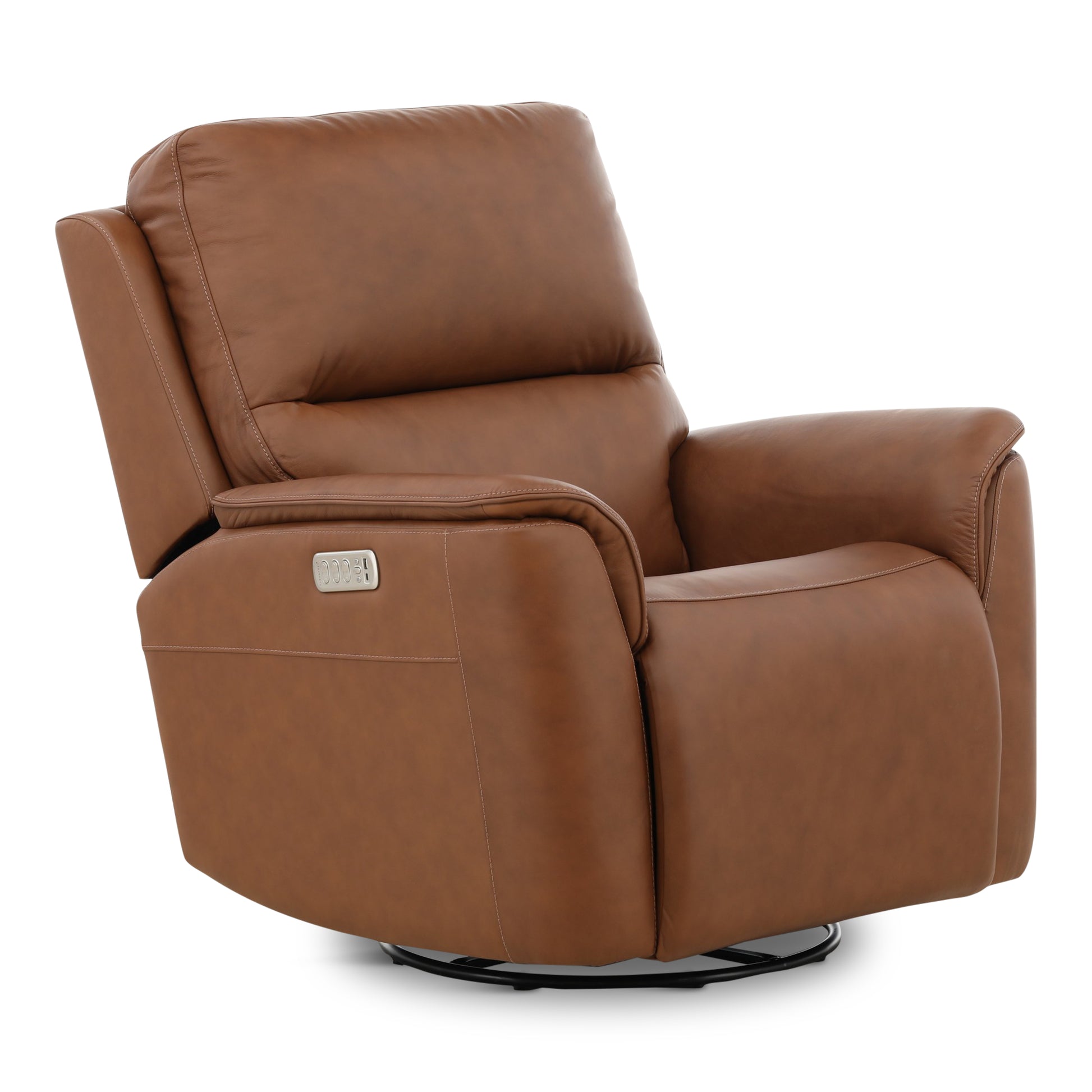 Karson Leather Power Swivel Glider Recliner