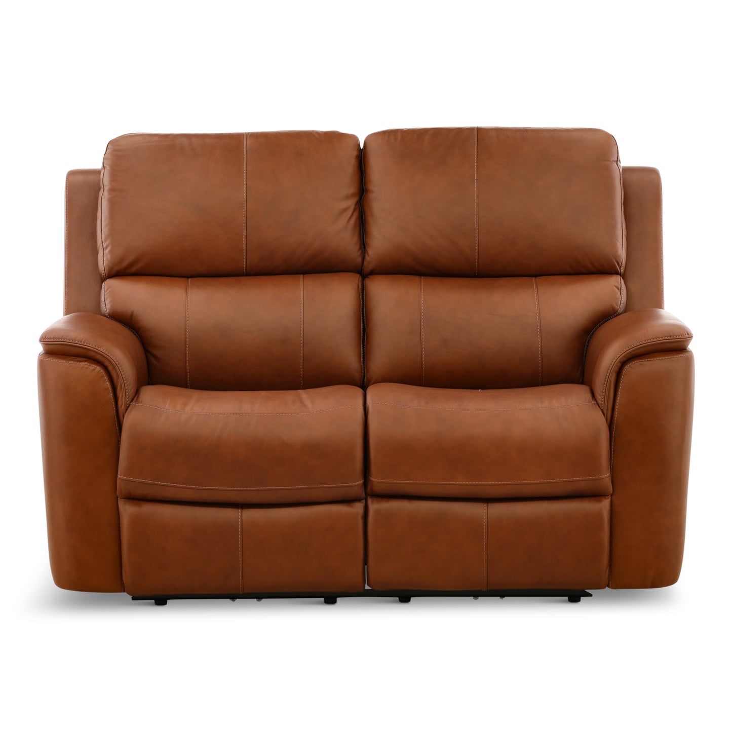 Flexsteel Karson Leather Power Reclining Loveseat Chestnut