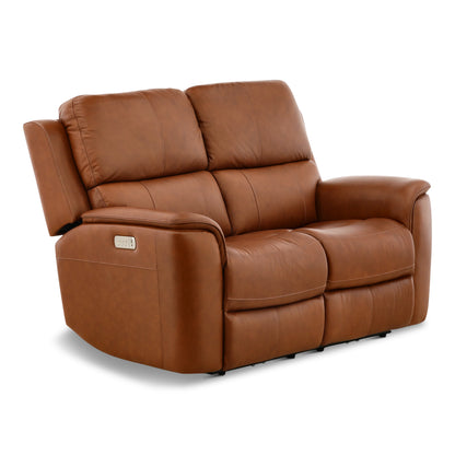 Flexsteel Karson Leather Power Reclining Loveseat