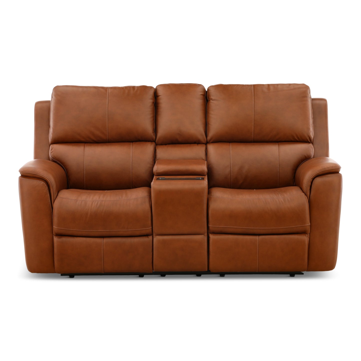 Flexsteel Karson Leather Power Reclining Console Loveseat