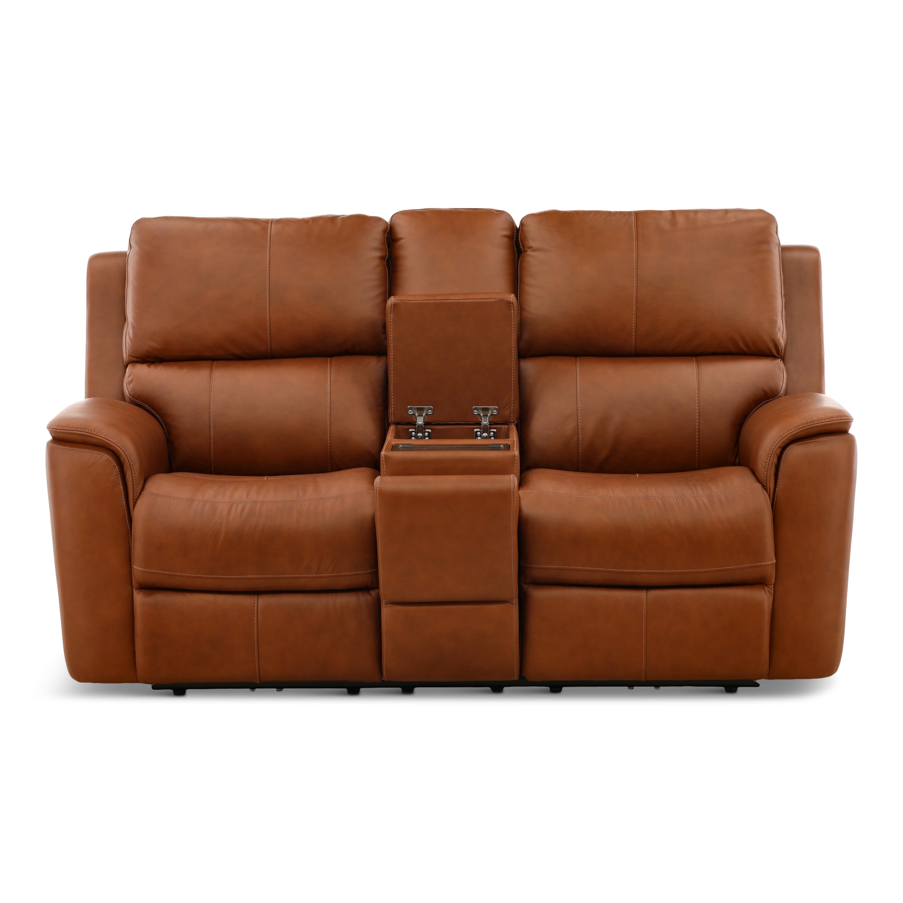 Flexsteel Karson Leather Power Reclining Console Loveseat – Levin