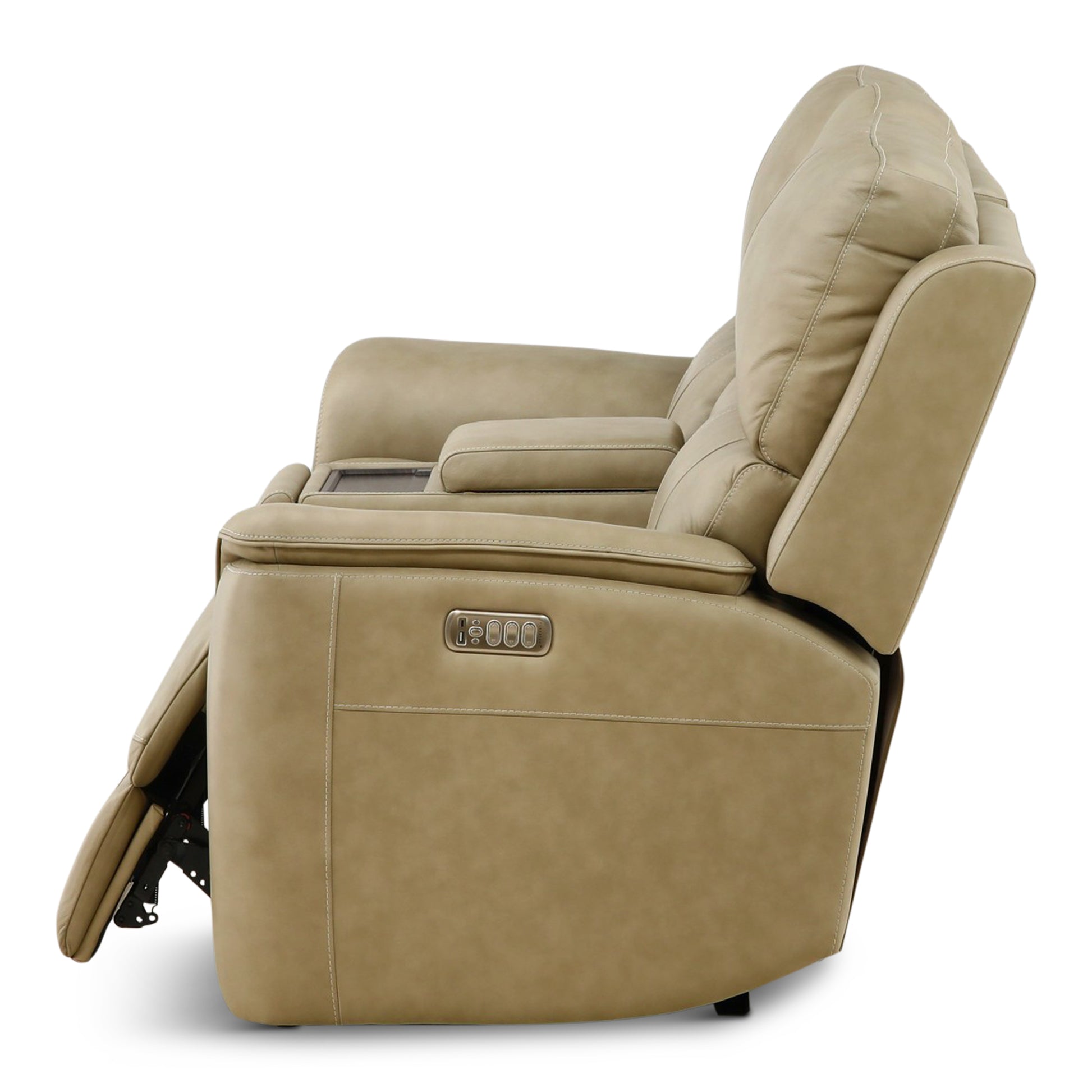 Karson Leather Power Reclining Console Loveseat