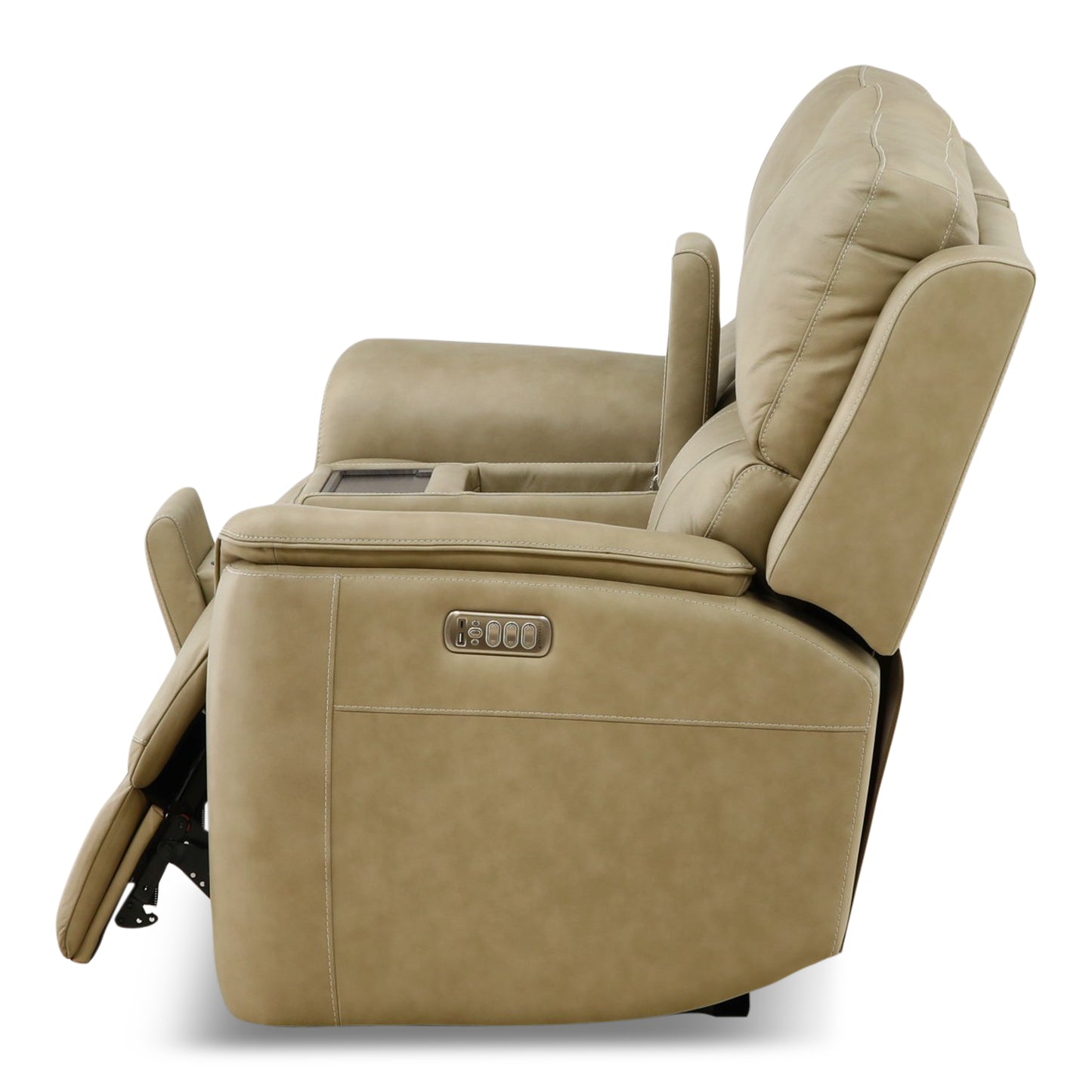 Karson Leather Power Reclining Console Loveseat