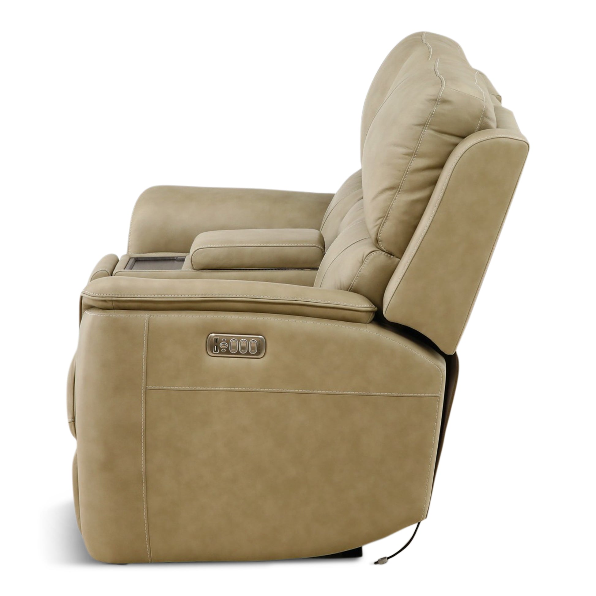 Karson Leather Power Reclining Console Loveseat