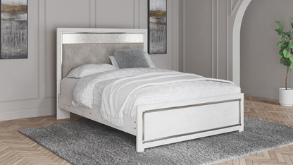 Altyra Full Panel Bed with Upholstered Headboard