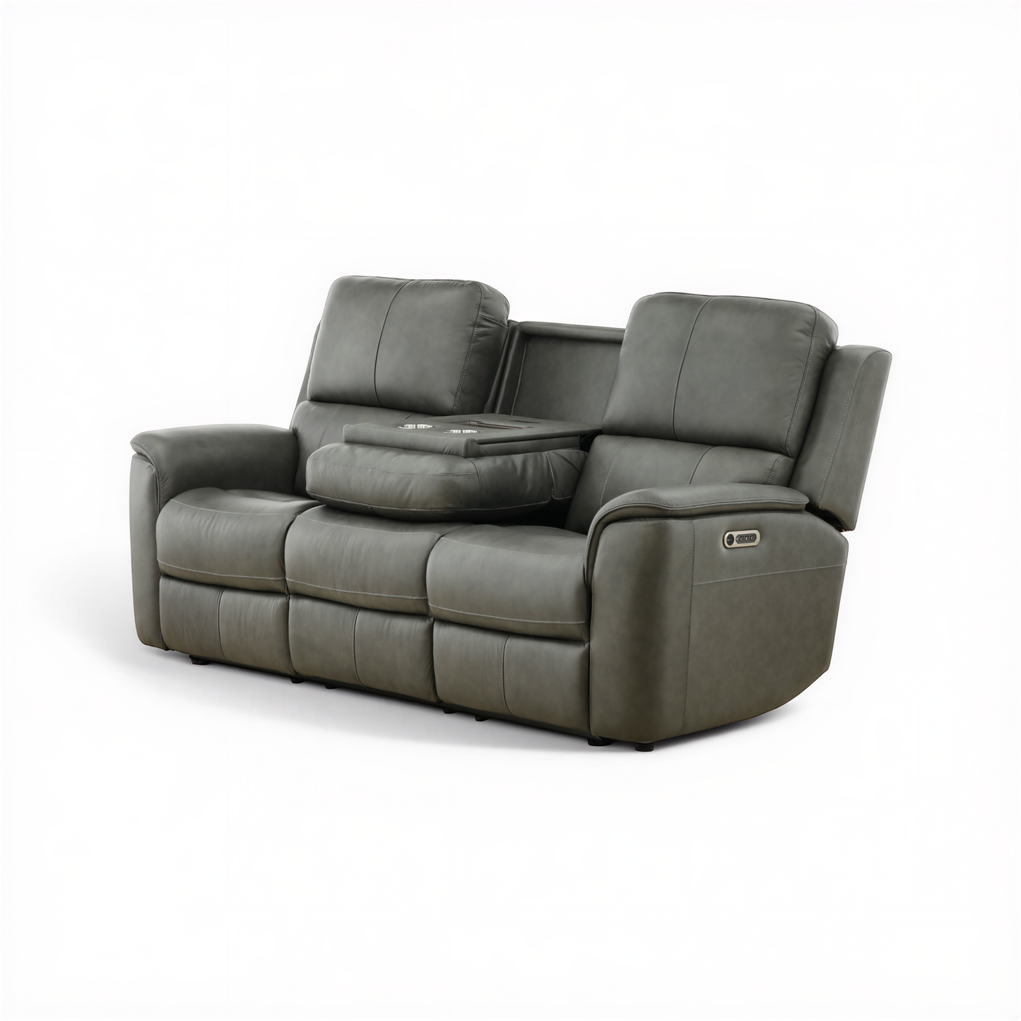 Flexsteel Grayson ather power Sofa with Drop Down Table