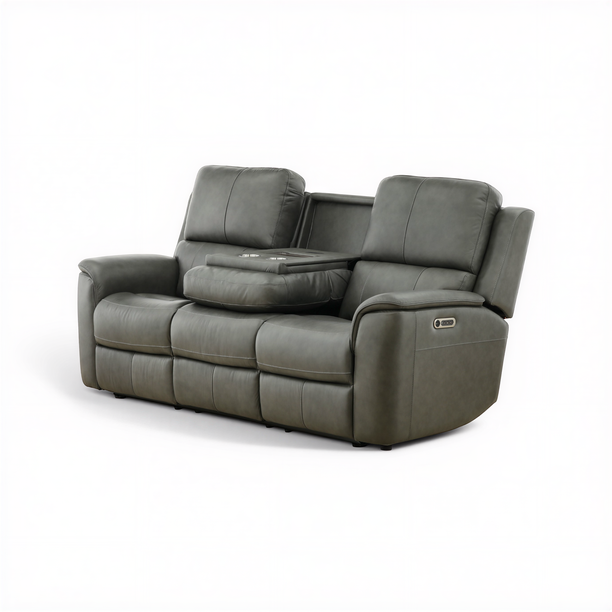 Flexsteel Grayson ather power Sofa with Drop Down Table