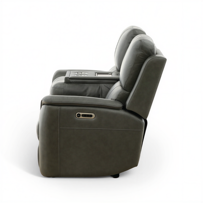 Flexsteel Grayson ather power Sofa with Drop Down Table