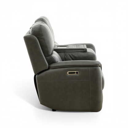 Flexsteel Grayson ather power Sofa with Drop Down Table