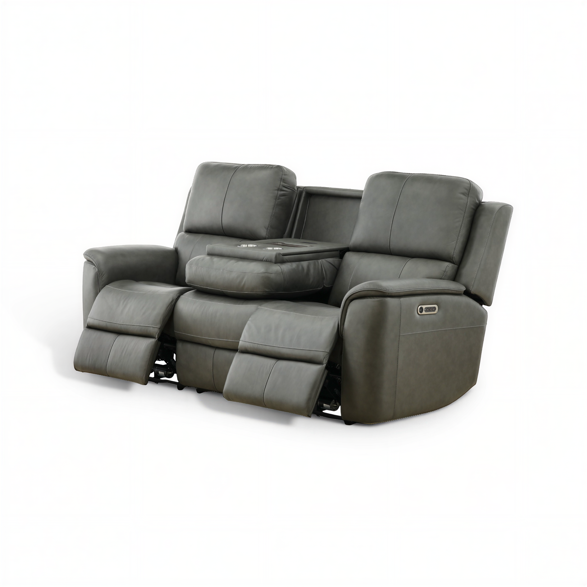Flexsteel Grayson ather power Sofa with Drop Down Table
