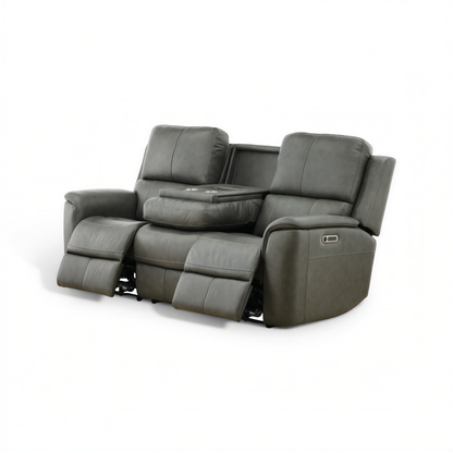 Flexsteel Grayson ather power Sofa with Drop Down Table
