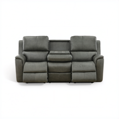 Flexsteel Grayson ather power Sofa with Drop Down Table