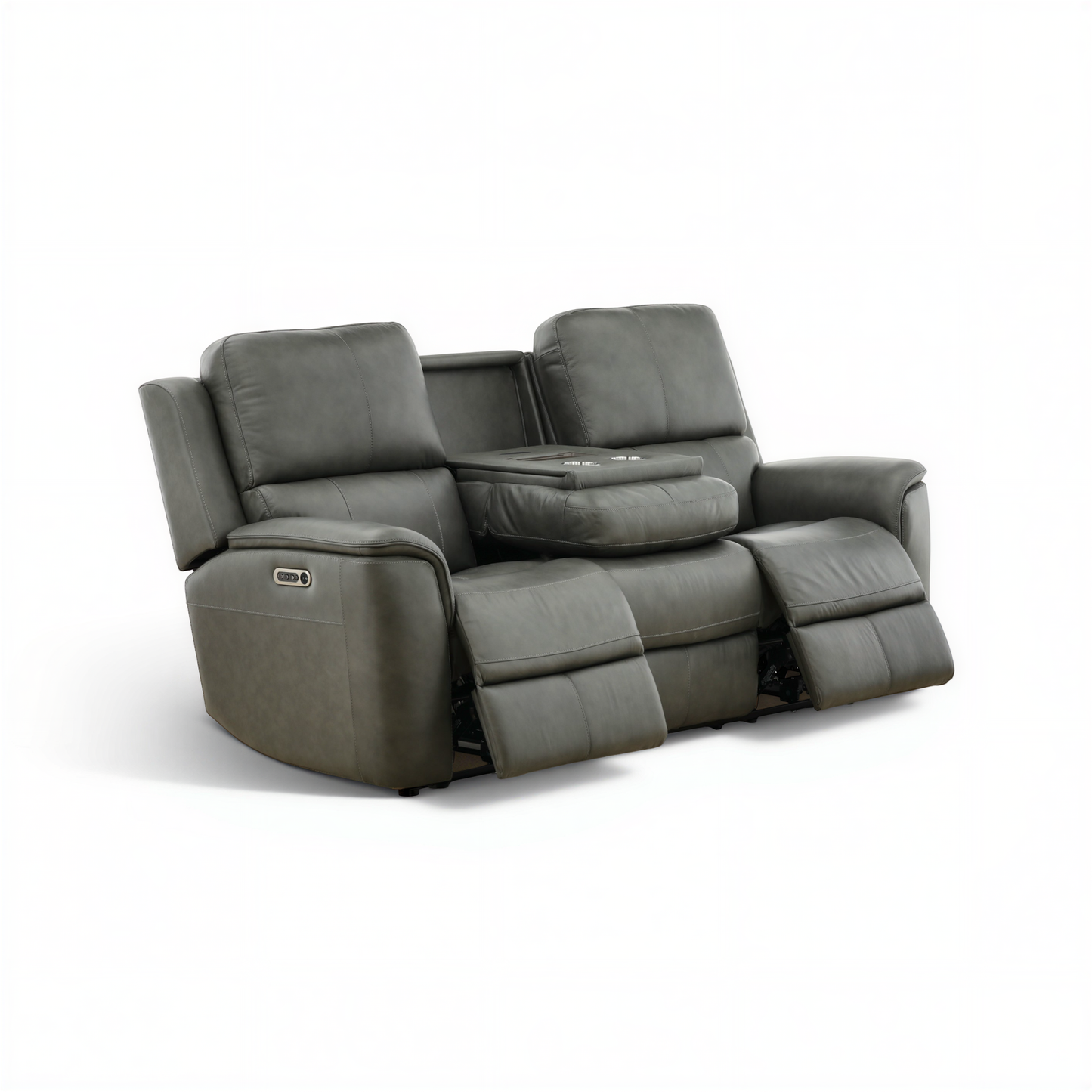 Flexsteel Grayson ather power Sofa with Drop Down Table
